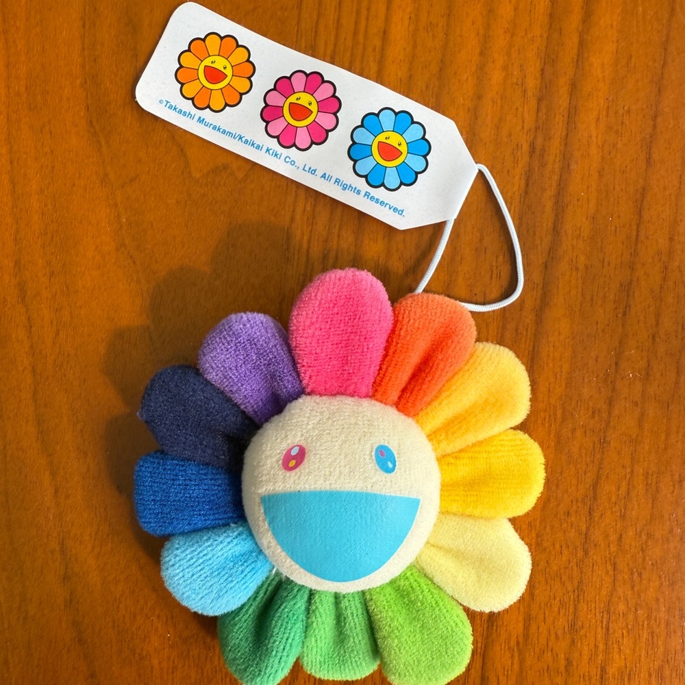 Authentic Takeshi Murakami Rainbow Sunflower Bag Charm/Key Fr Tokyo Japan (NWT)